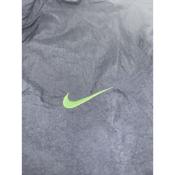 Vintage NIKE Jacket Black 1/4zip Green Spell out And Swoosh Men’s Size XL - Picture 4 of 14